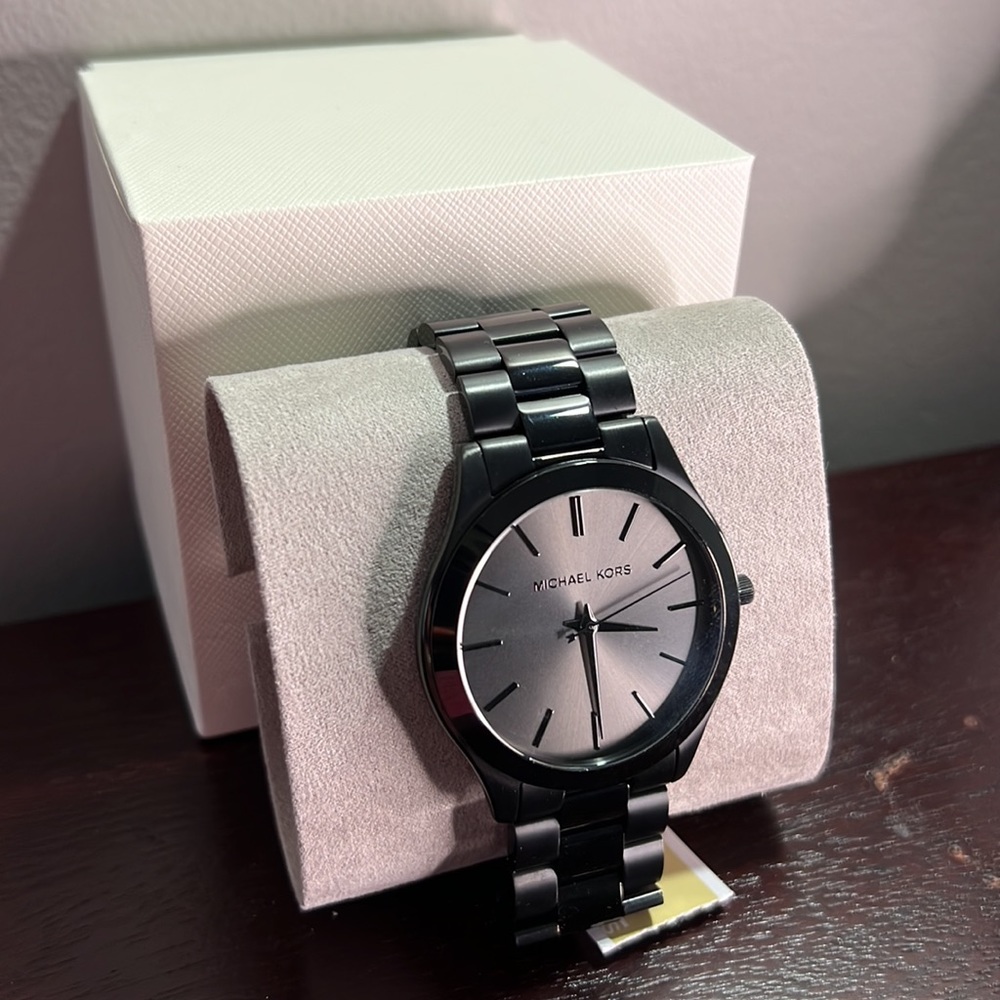 Michael Kors Men’s Black/Black Stainless Steel Watch NWT